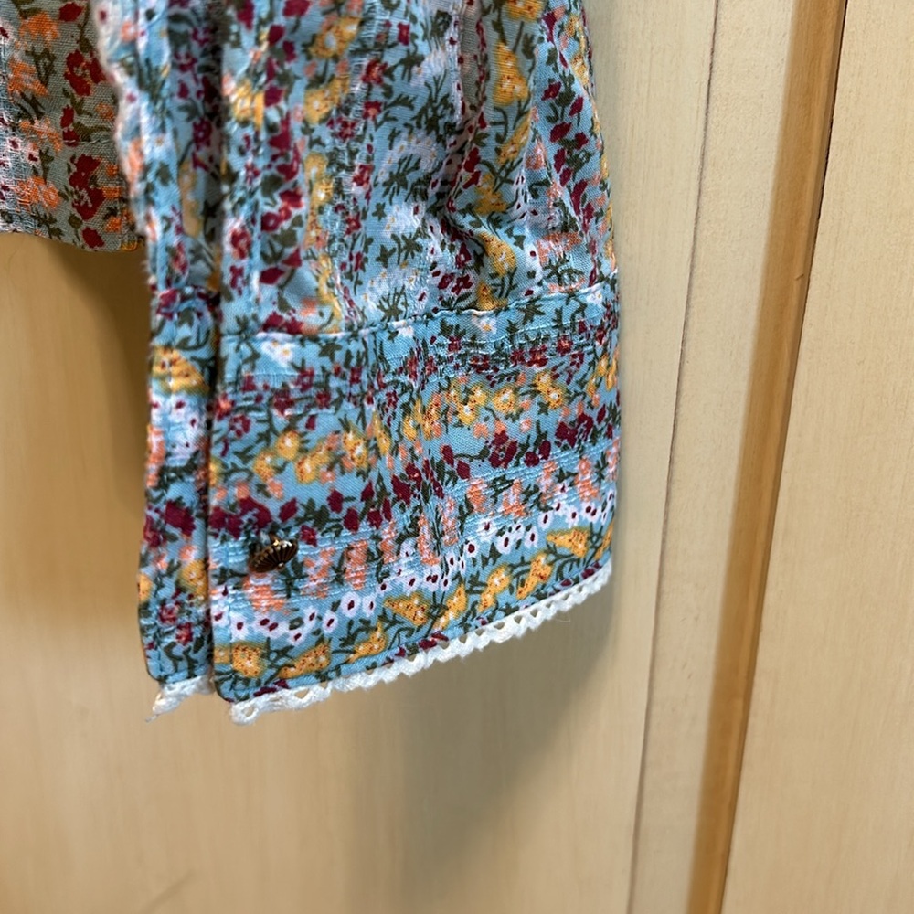 Maeve Multi-Color Pintuck Button Front Blouse - Picture 6 of 8